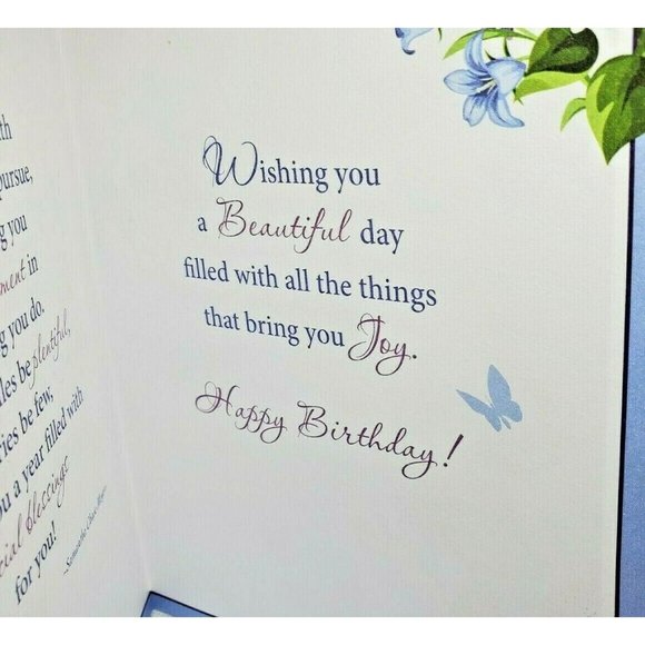 Thoughts And Inspirations Birthday Greetings Floral Bouquet Greeting Card - Picture 7 of 11
